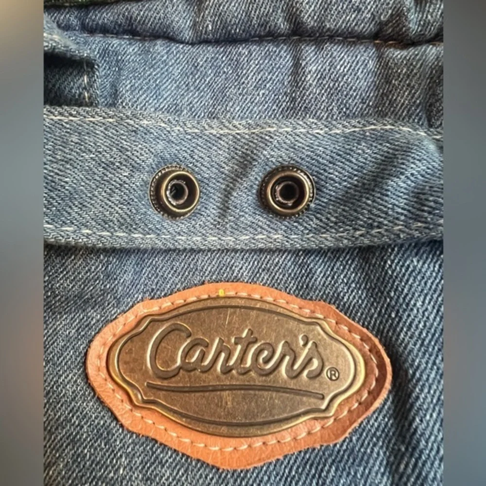 Vintage Carter's Denim Floral Jacquard Mini Diaper Bottle Bag